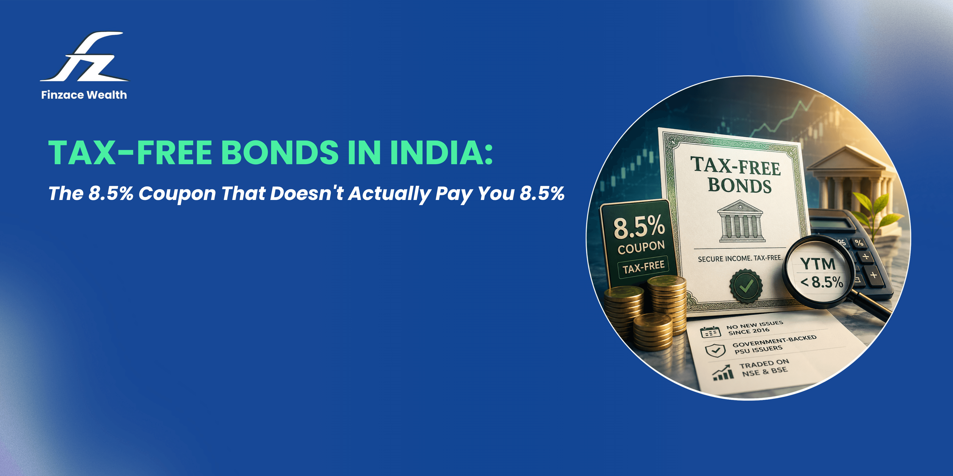 Complete guide to tax-free bonds in India explaining tax benefits, YTM, coupon rates, major PSU issuers, risks, and how to invest.